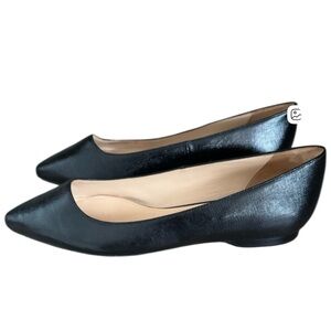 Cole Haan Women’s Magnolia black leather pointed toe  flat shoes, Size 7